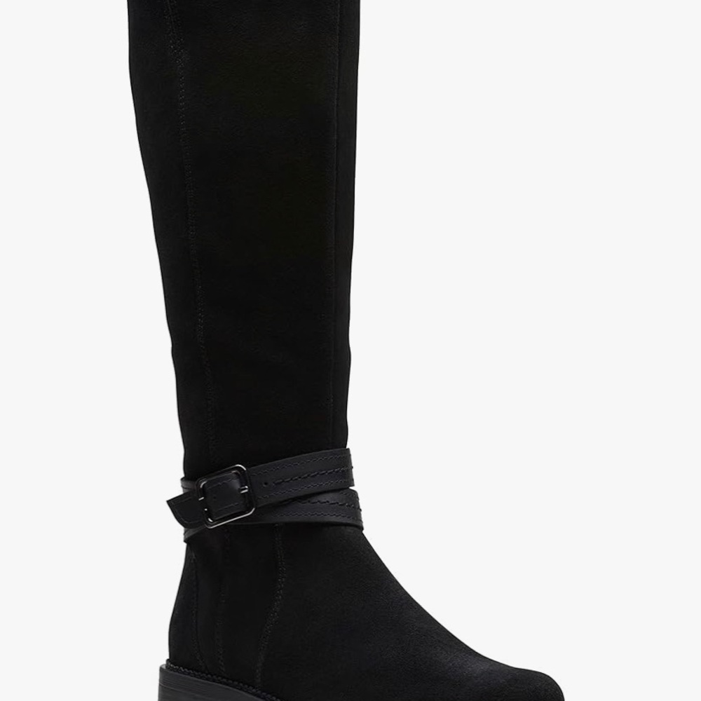 Clarks Women's Maye Shine Black Knee-High Boots | 5.5
